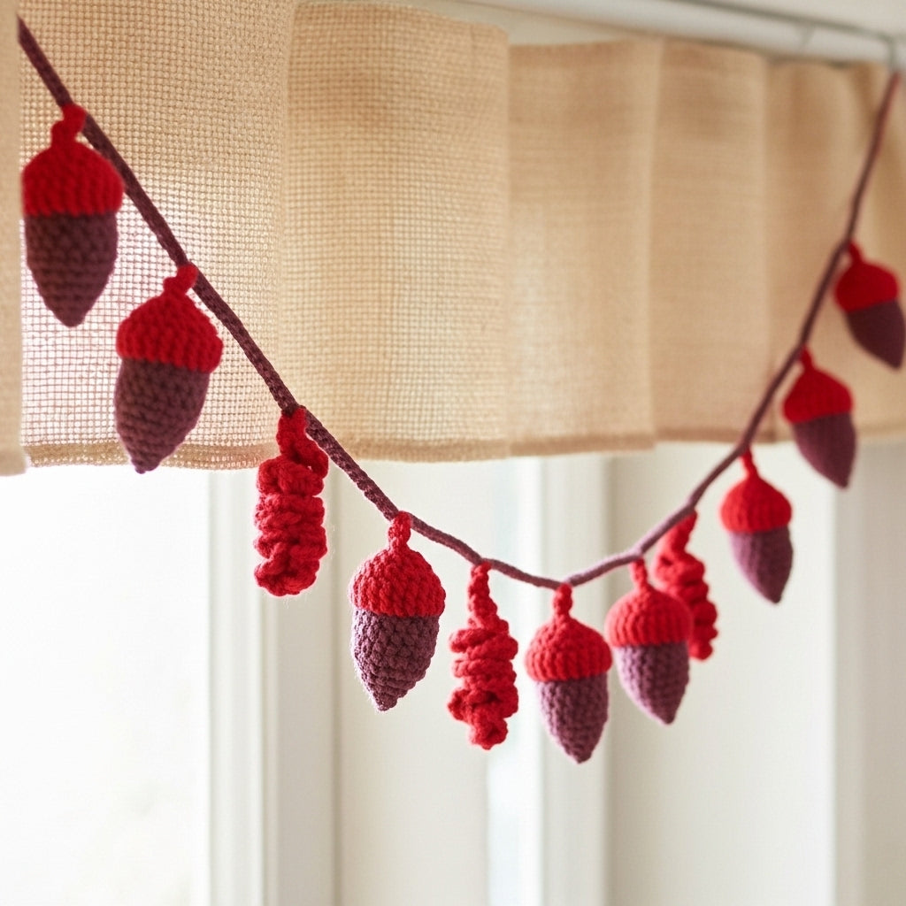 Crochet Acorn Garland Crochet Pattern (PDF Download)