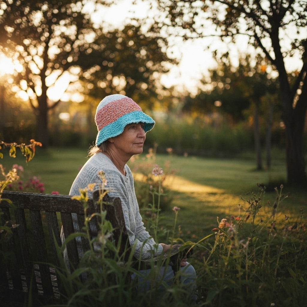 Fuzzy Stripes Crochet Bucket Hat Pattern (PDF Download)