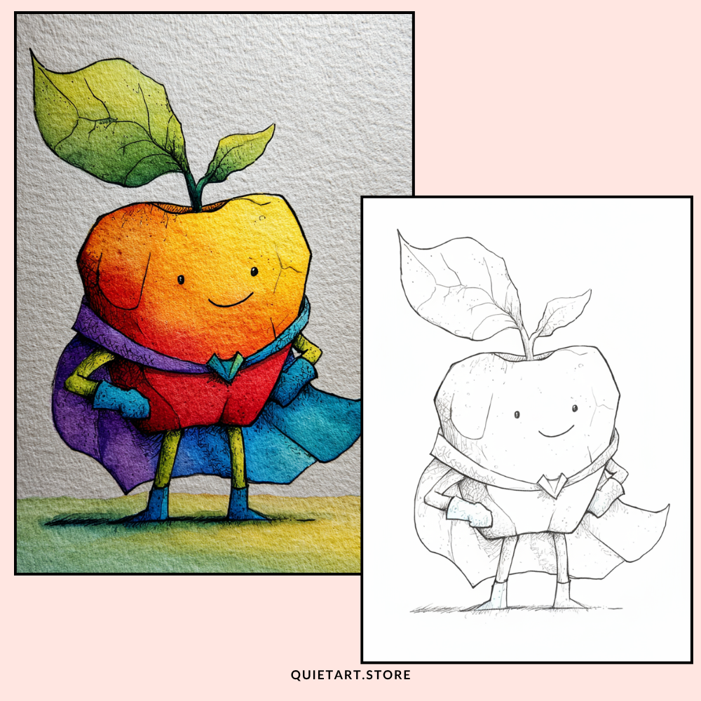 60 Fruits & Veggies Besties Printable Coloring Pages (PDF Download)
