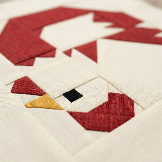 Rooster Quilt Block FPP Pattern - 3 Sizes (PDF Download)