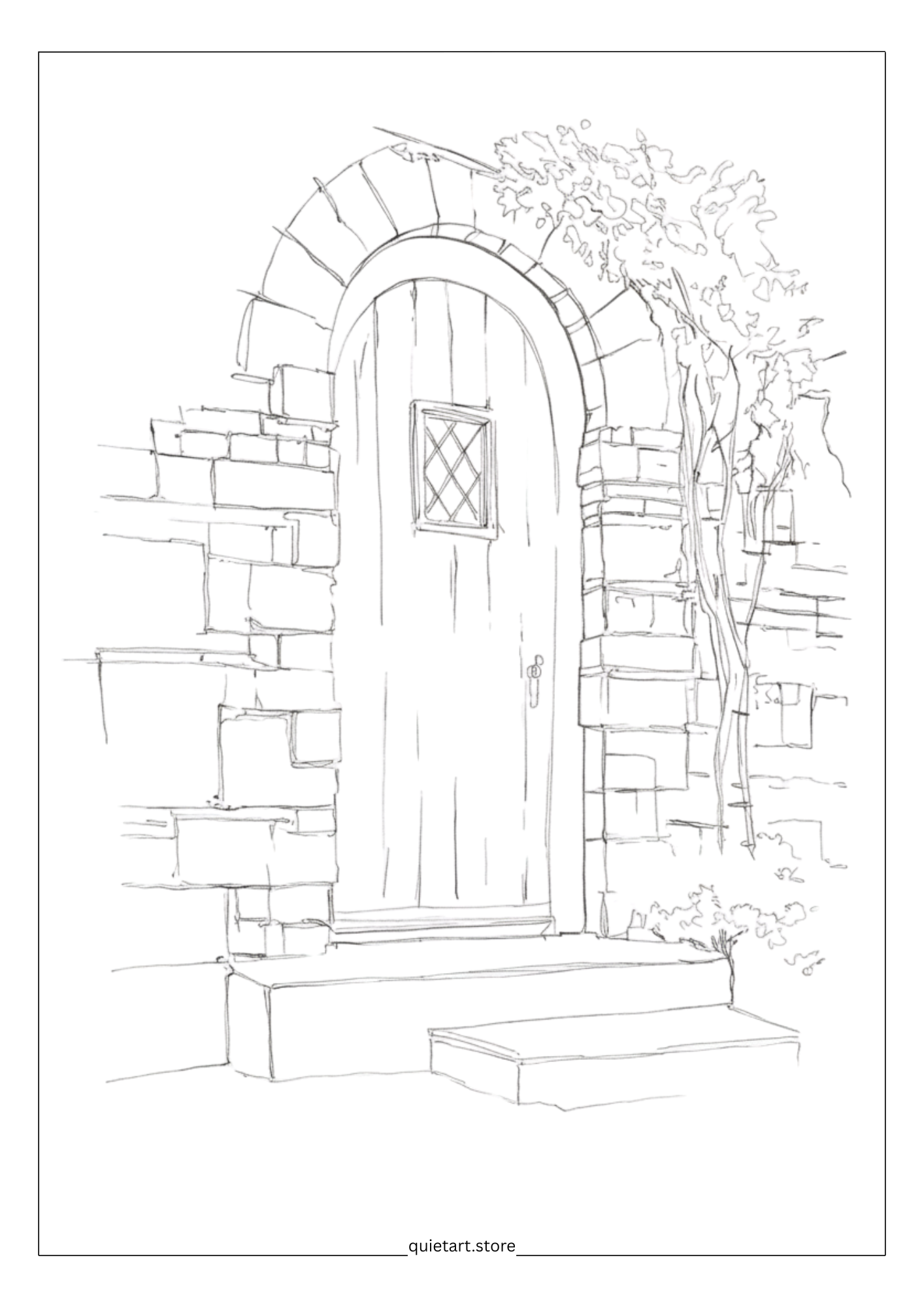 15 Door & Window Watercolor Printable Coloring Pages (PDF Download)