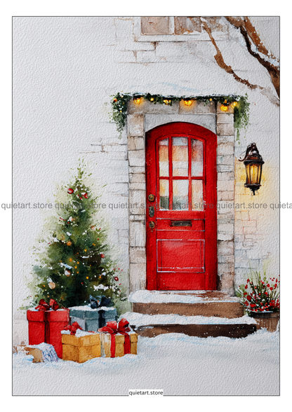 17 Christmas Watercolor Printable Coloring Pages (PDF Download)