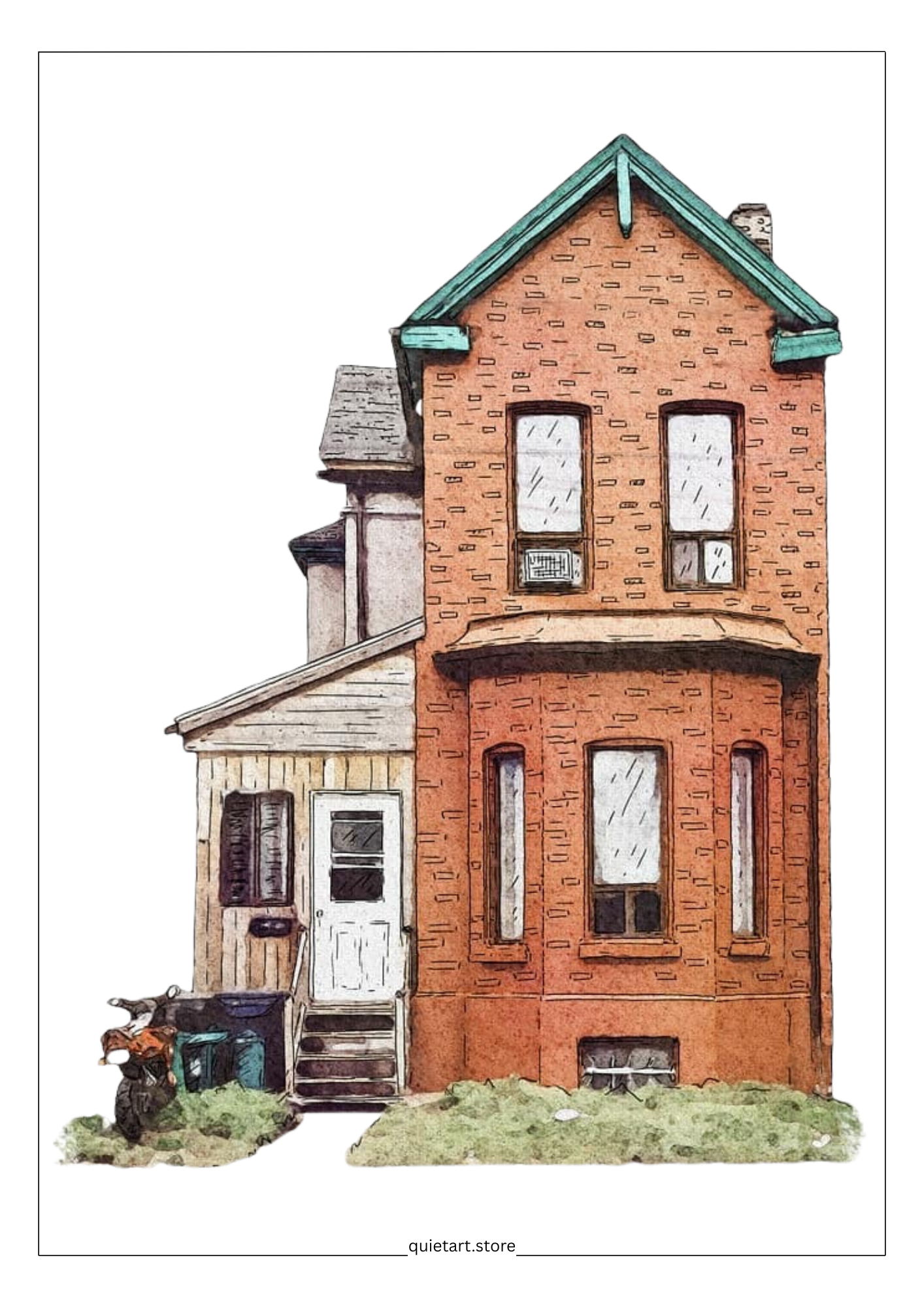 25 House Portrait Watercolor Printable Coloring Pages (PDF Download)