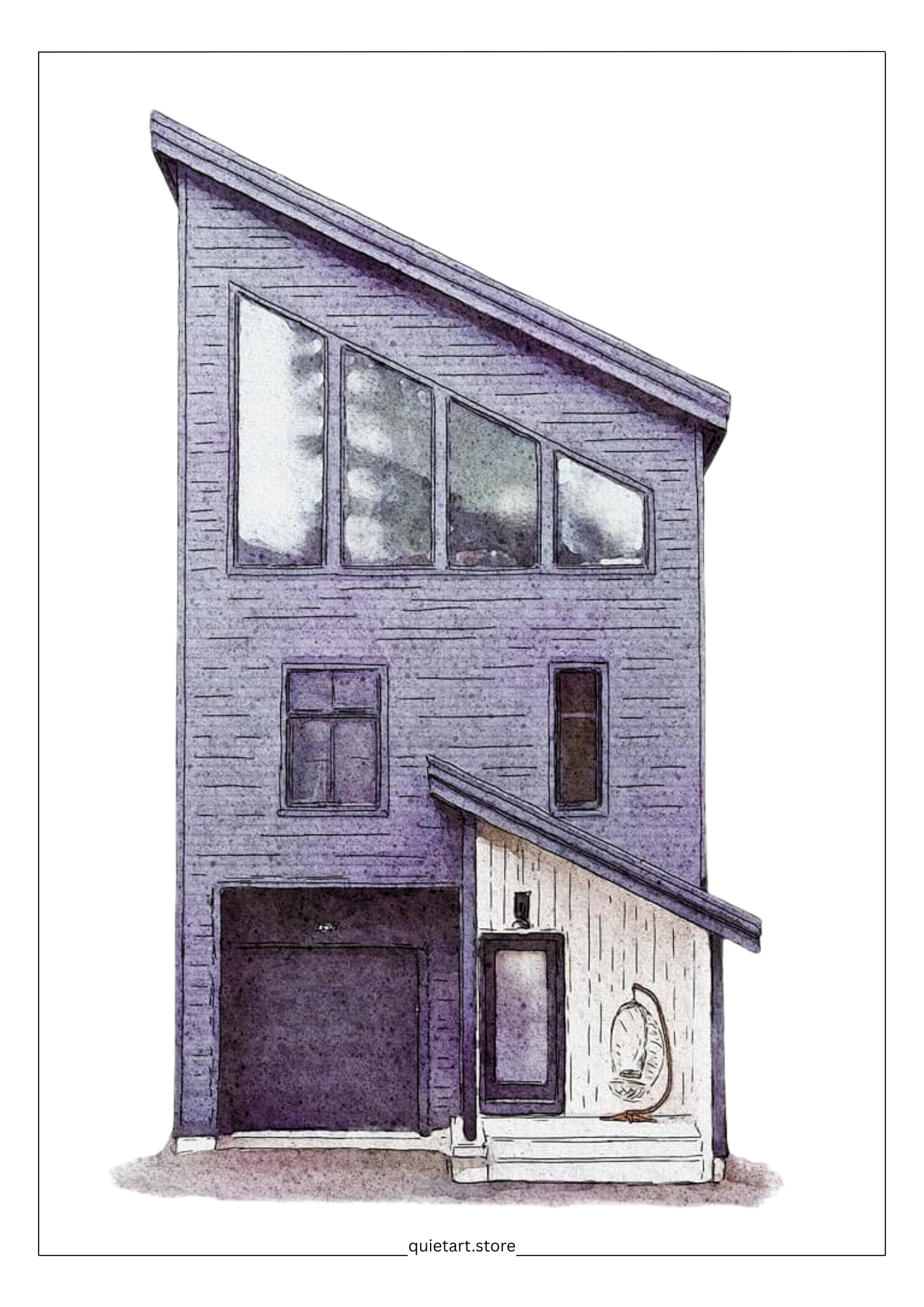 25 House Portrait Watercolor Printable Coloring Pages (PDF Download)