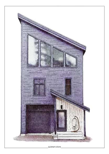 25 House Portrait Watercolor Printable Coloring Pages (PDF Download)
