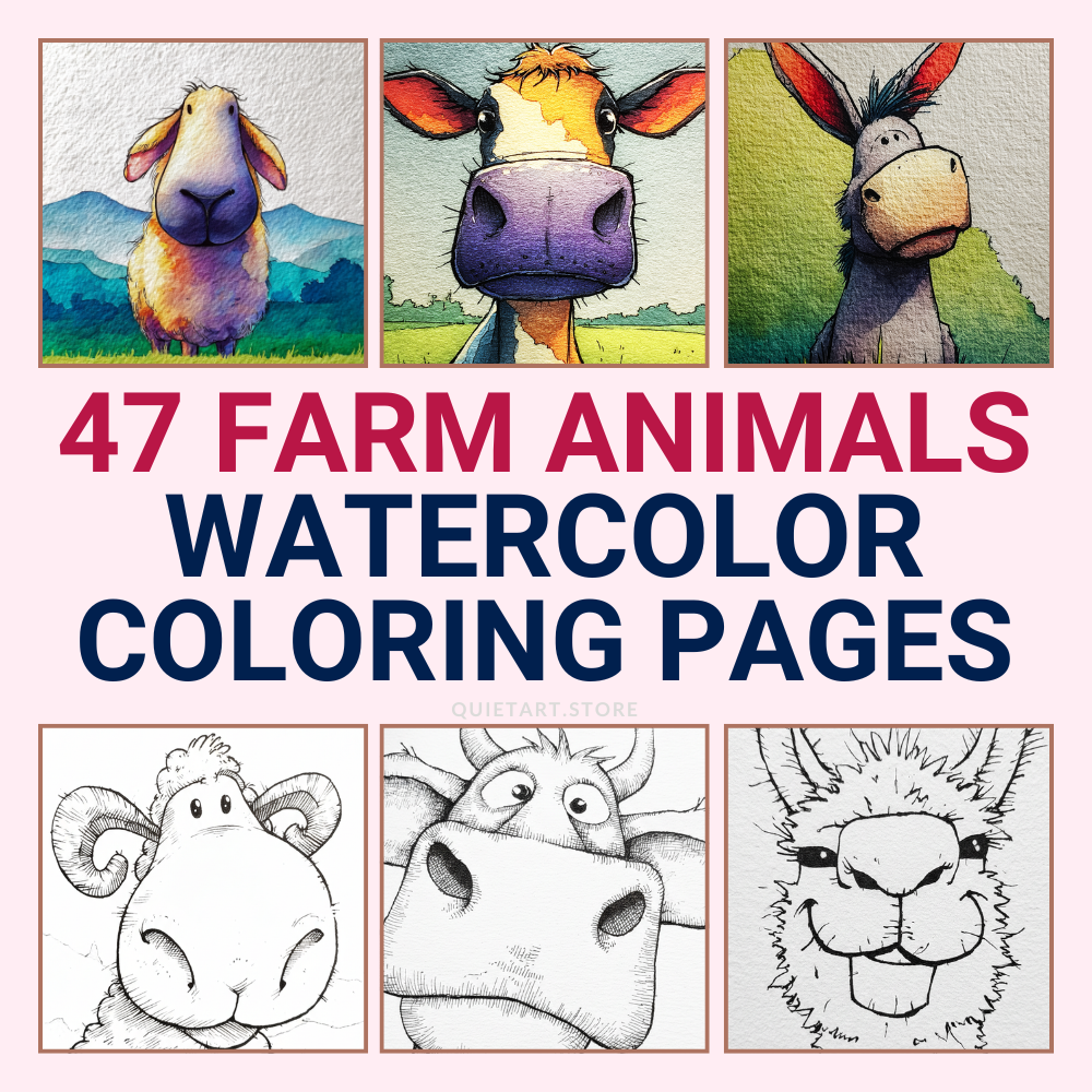 47 Páginas imprimibles para colorear de animales de granja divertidos (descarga en PDF)