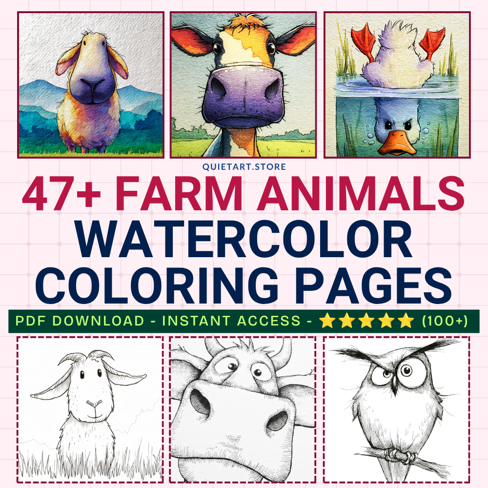 47+ Funny Farm Animals Printable Coloring Pages (PDF Download)