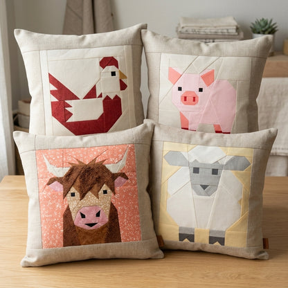 Pure White Sheep Quilt Block FPP Pattern - 3 Sizes (PDF Download)