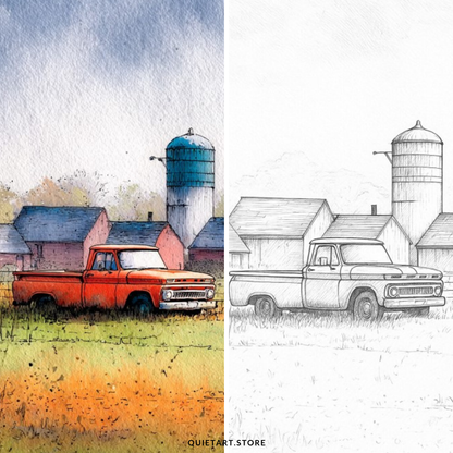 50 Cottage Watercolor Printable Coloring Pages (PDF Download)