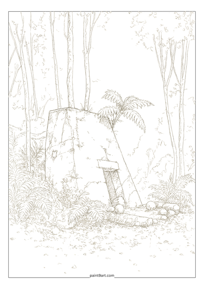 50 Tiny Cabin Watercolor Printable Coloring Pages (PDF Download)