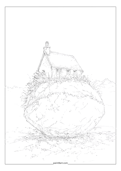 50 Tiny Cabin Watercolor Printable Coloring Pages (PDF Download)