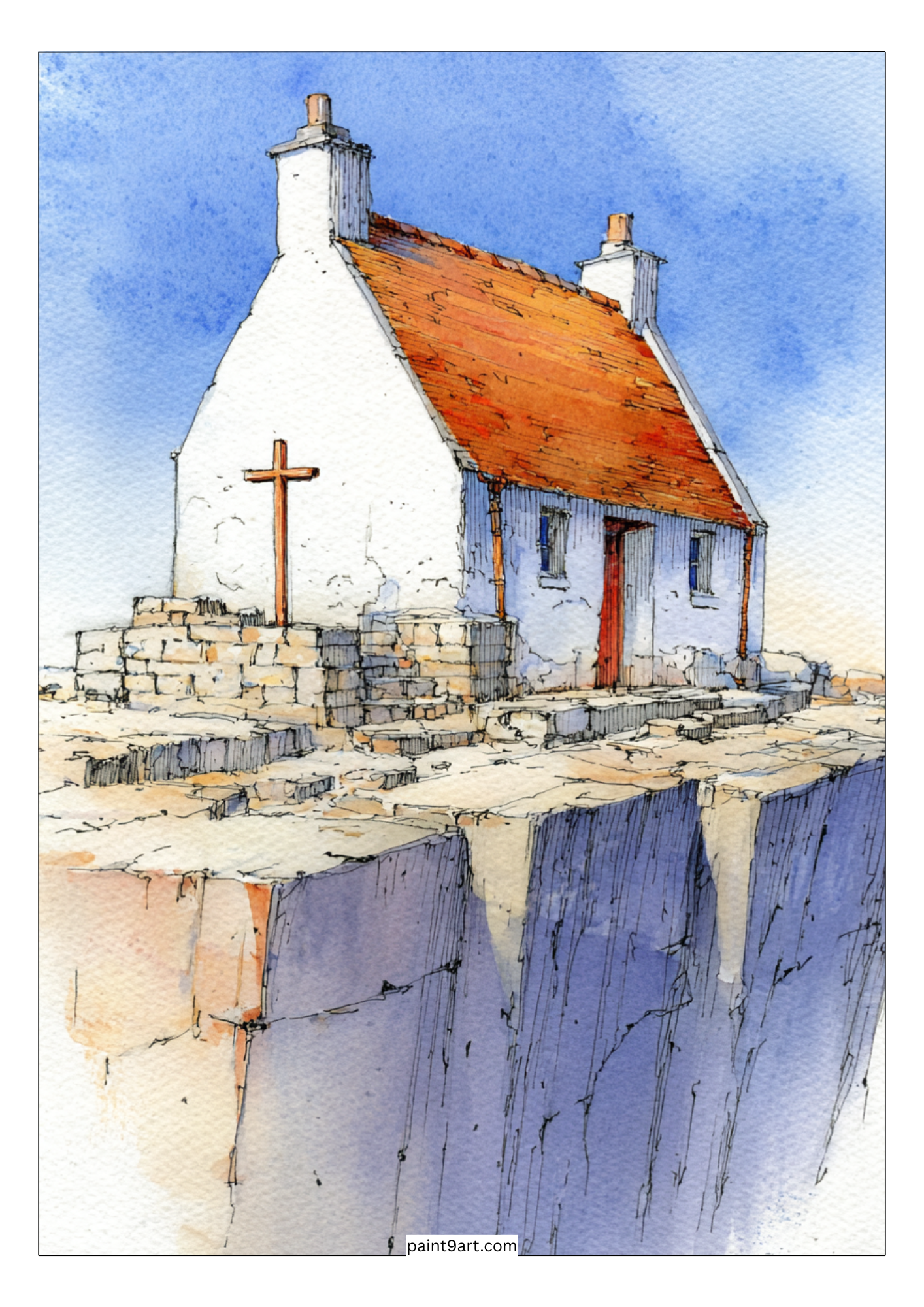 50 Tiny Cabin Watercolor Printable Coloring Pages (PDF Download)