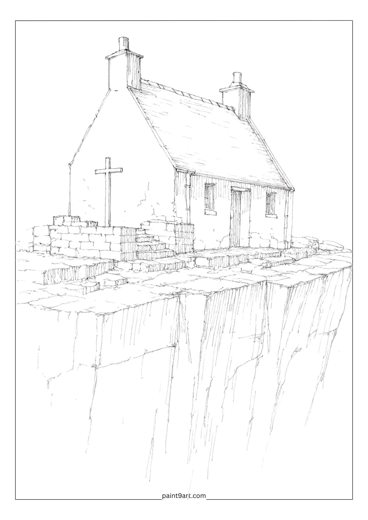 50 Tiny Cabin Watercolor Printable Coloring Pages (PDF Download)