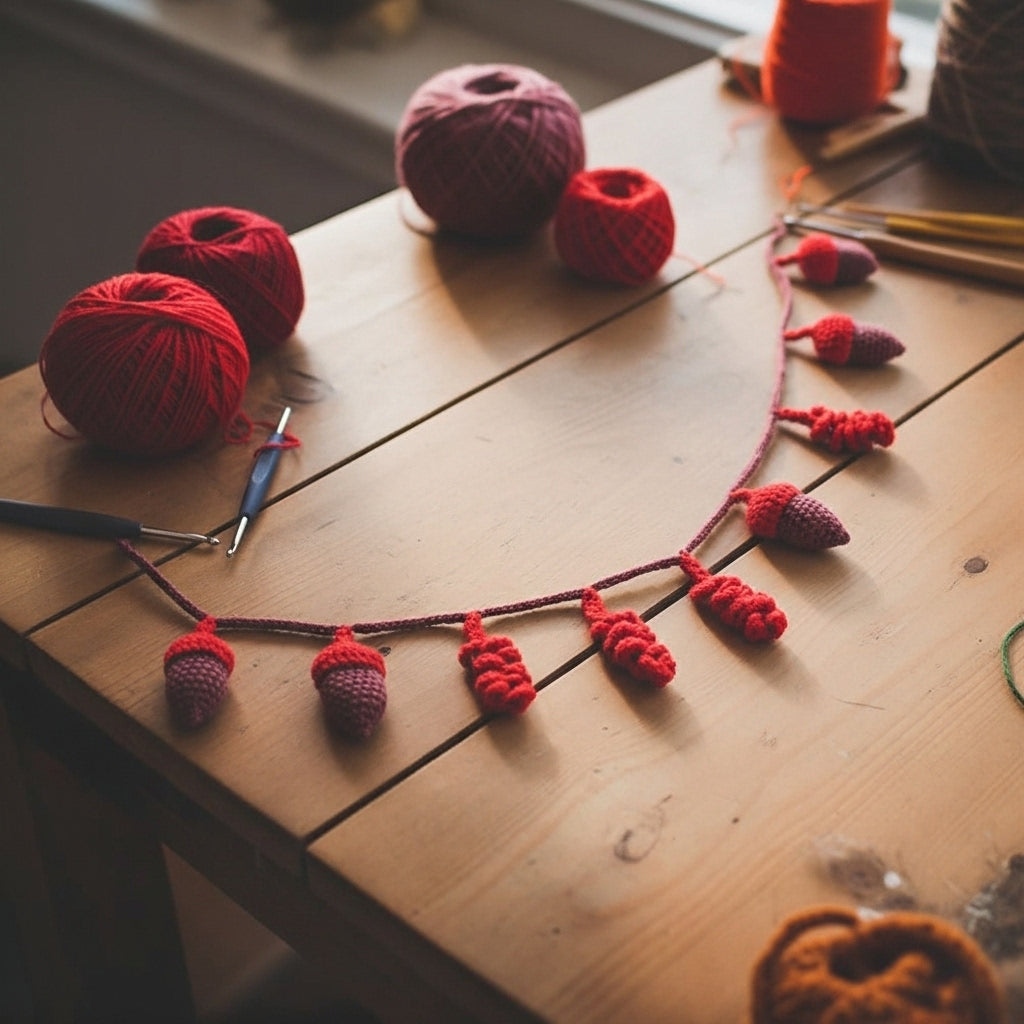 Crochet Acorn Garland Crochet Pattern (PDF Download)