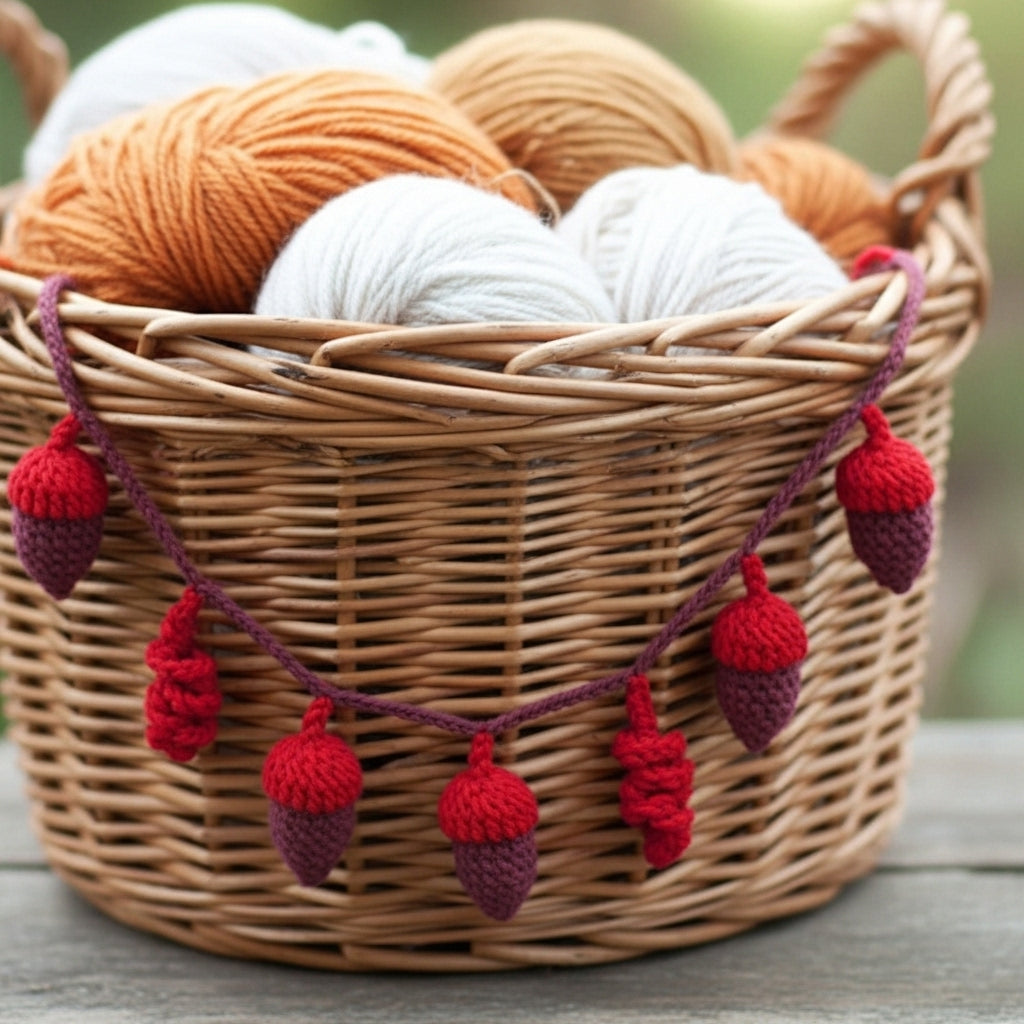 Crochet Acorn Garland Crochet Pattern (PDF Download)