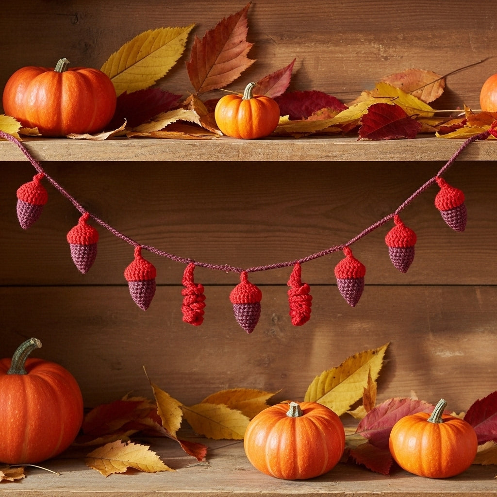 Crochet Acorn Garland Crochet Pattern (PDF Download)