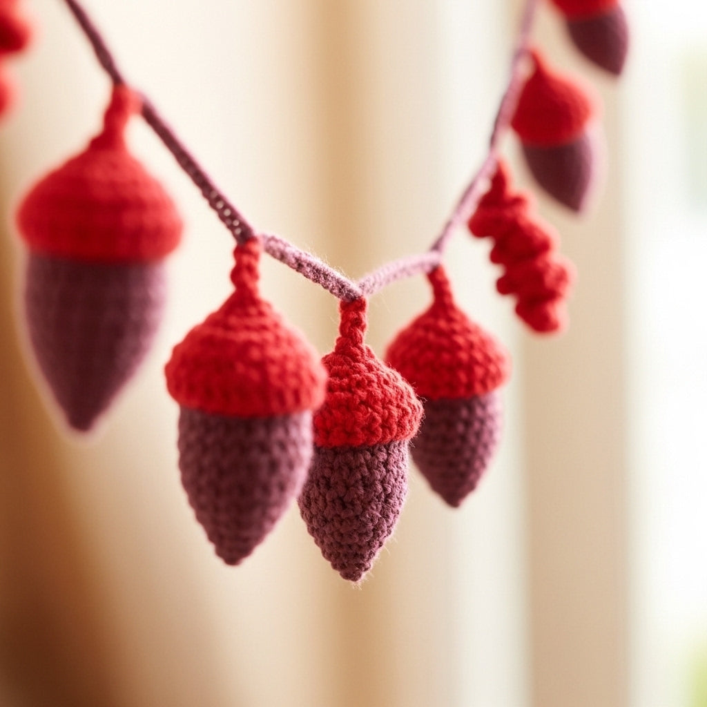 Crochet Acorn Garland Crochet Pattern (PDF Download)