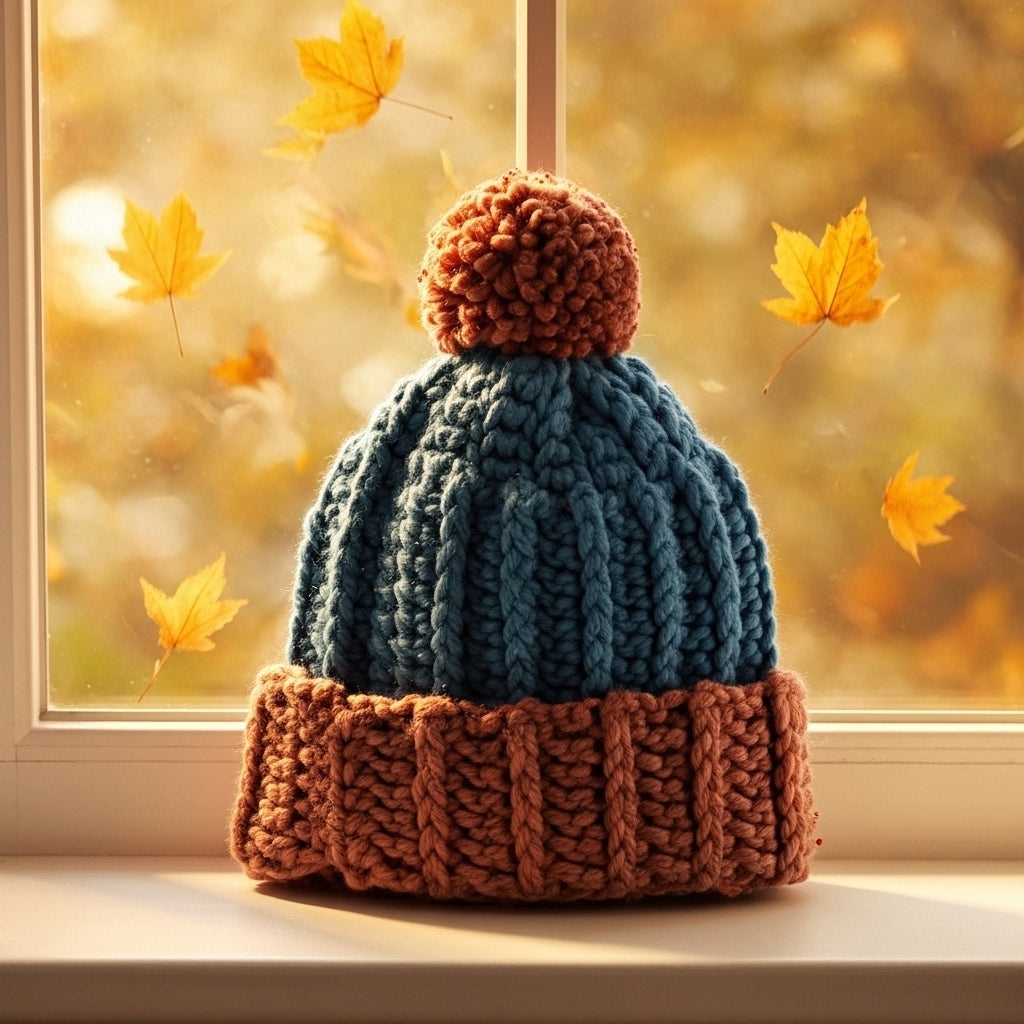 Crochet Cozy Contrast Hat (PDF Download)