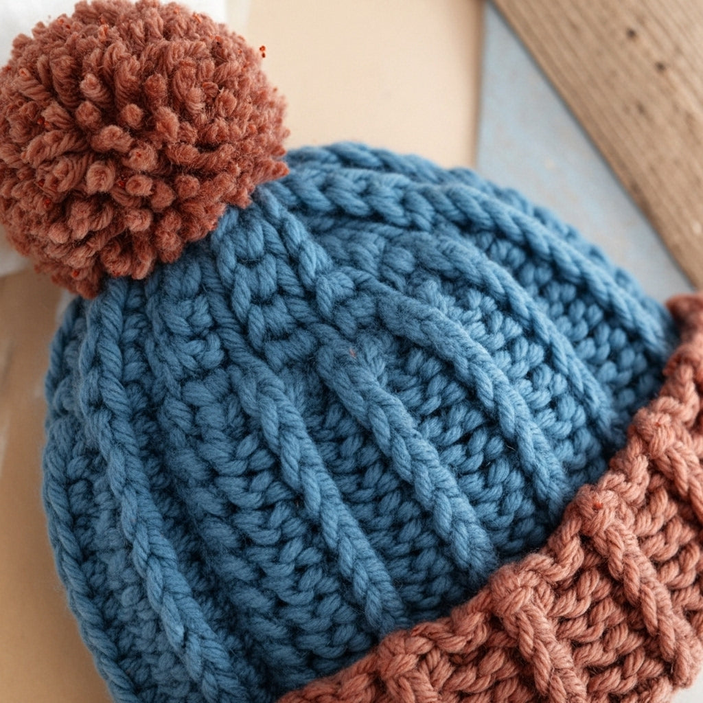 Crochet Cozy Contrast Hat (PDF Download)