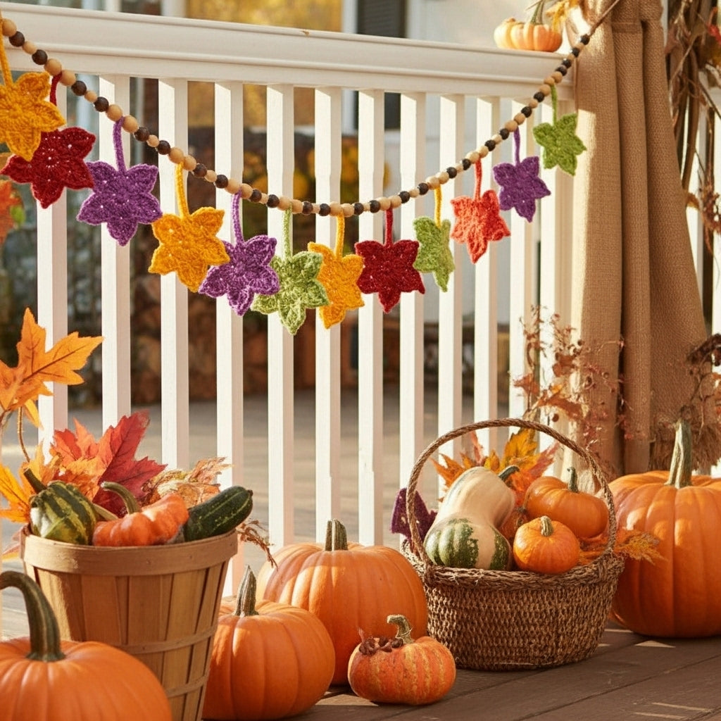 Fall Leafy Banner Crochet Pattern (PDF Download)