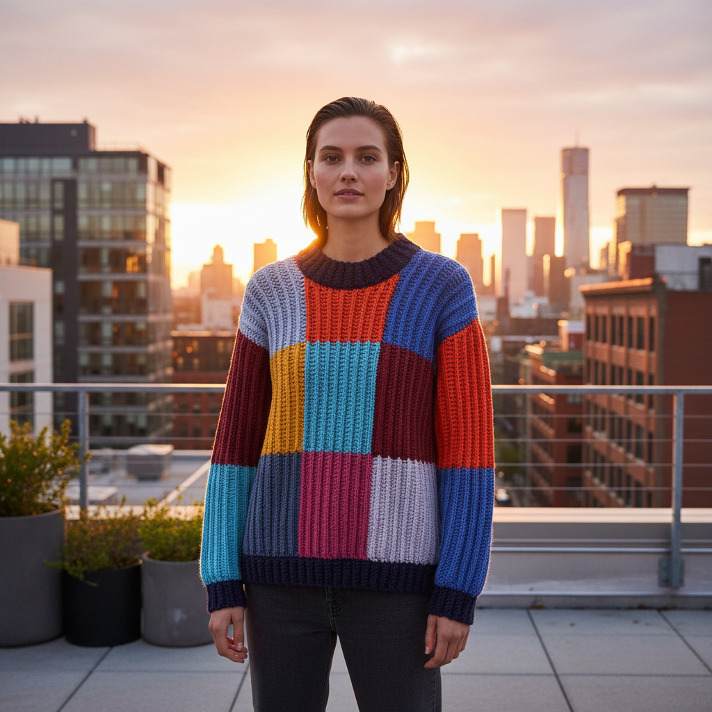 Modern Blocks Sweater Crochet Pattern (PDF Download)