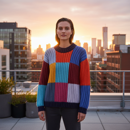 Modern Blocks Sweater Crochet Pattern (PDF Download)