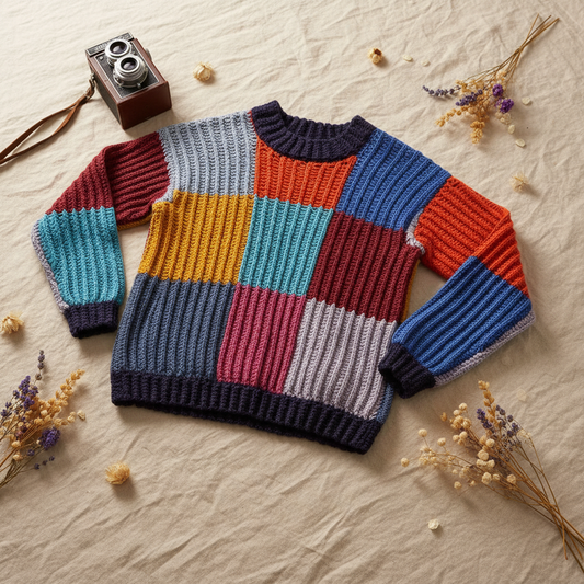 Modern Blocks Sweater Crochet Pattern (PDF Download)