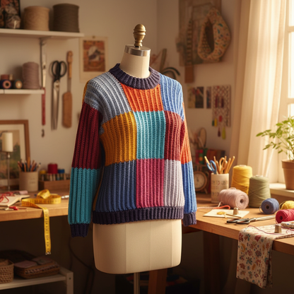 Modern Blocks Sweater Crochet Pattern (PDF Download)