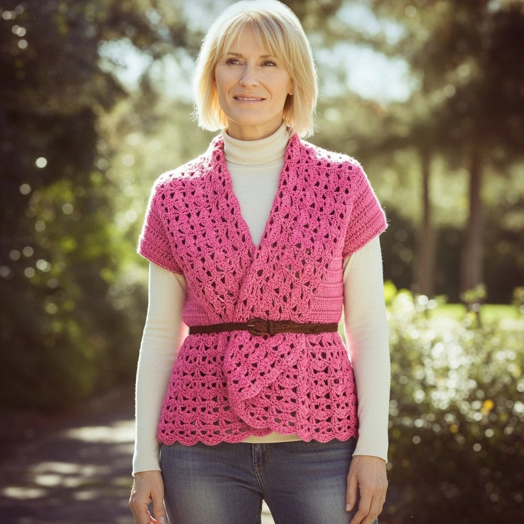 Relaxed Neck Crochet Vest Pattern (PDF Download)