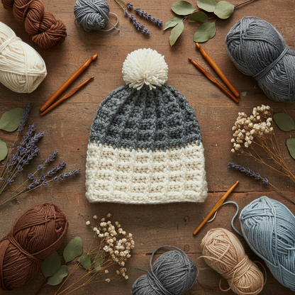 Crochet Cozy Blocks Hat Pattern (PDF Download)