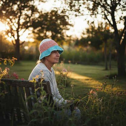 Fuzzy Stripes Crochet Bucket Hat Pattern (PDF Download)