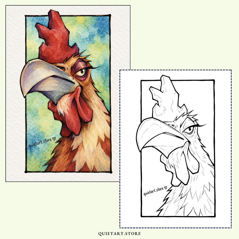 30+ Sassy Farm Animals Watercolor Printable Coloring Pages (PDF Download)