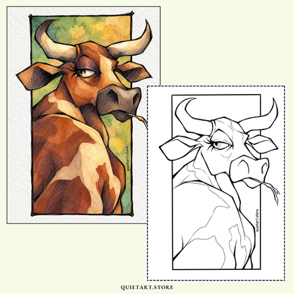 30+ Sassy Farm Animals Watercolor Printable Coloring Pages (PDF Download)