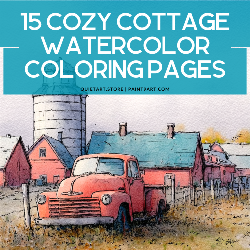 15 pages de coloriage aquarelle à imprimer (téléchargement PDF)