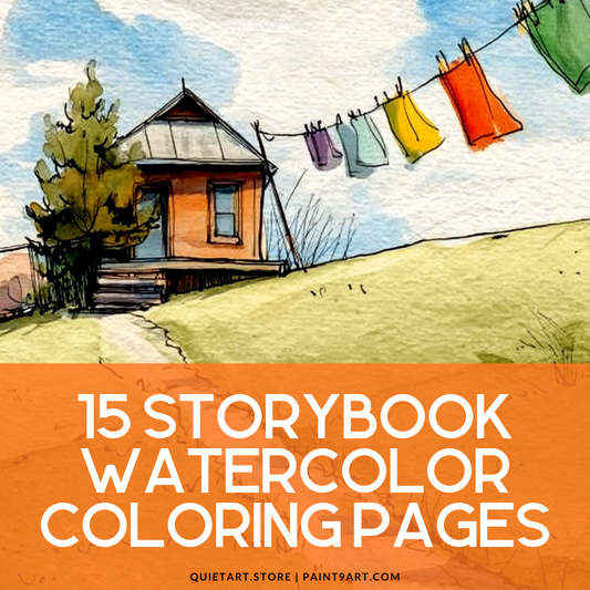 15 Storybook Watercolor Printable Coloring Pages (PDF Download)