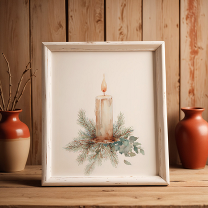 Vintage Christmas Watercolor Set – Printable Wall Art (6 Prints) | Digital Download