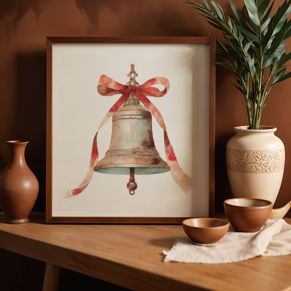 Vintage Christmas Watercolor Set – Printable Wall Art (6 Prints) | Digital Download