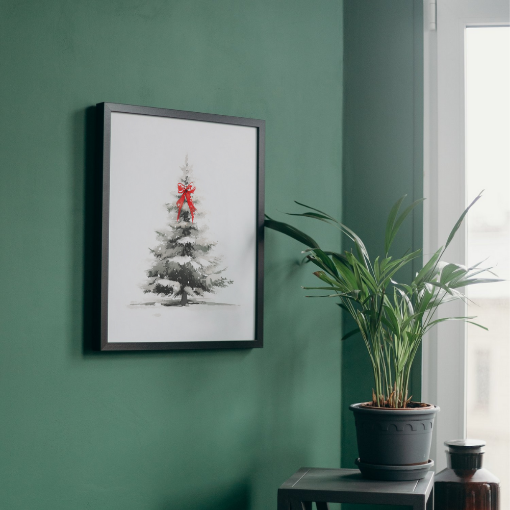 Vintage Christmas Watercolor Set – Printable Wall Art (6 Prints) | Digital Download