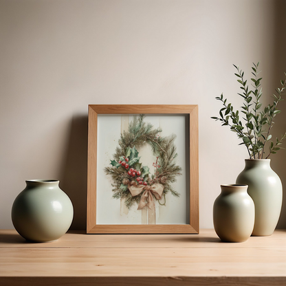 Vintage Christmas Watercolor Set – Printable Wall Art (6 Prints) | Digital Download