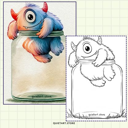 40+ Adorable Monsters Watercolor Printable Coloring Pages (PDF Download)