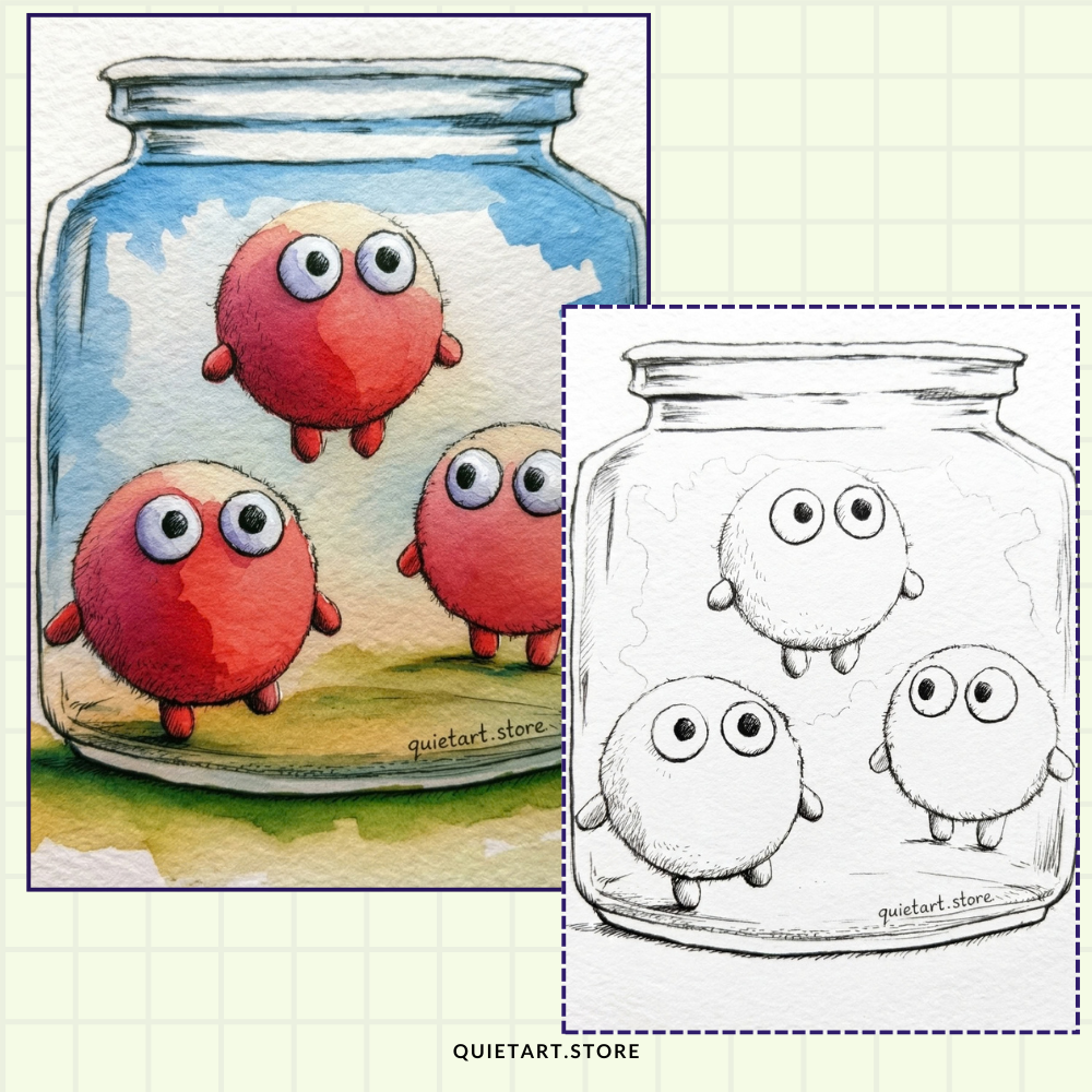 40+ Adorable Monsters Watercolor Printable Coloring Pages (PDF Download)