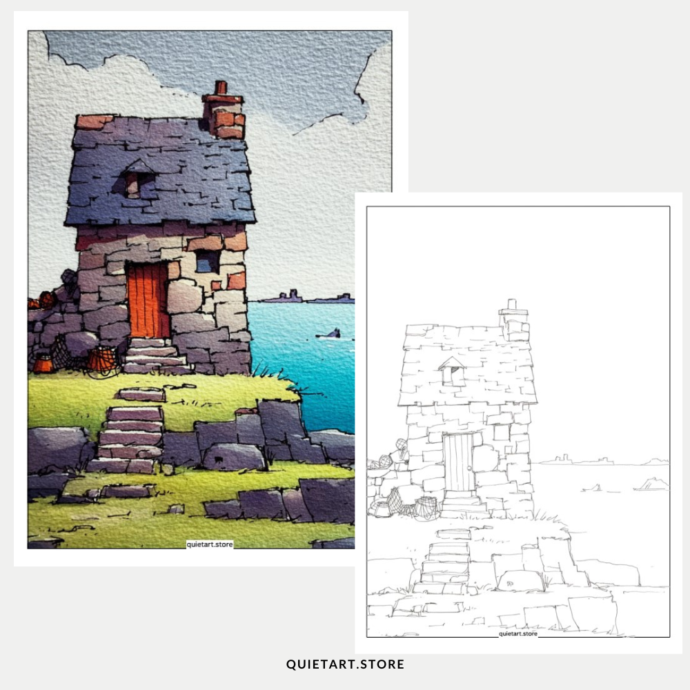 33 Country Look Watercolor Printable Coloring Pages (PDF Download)