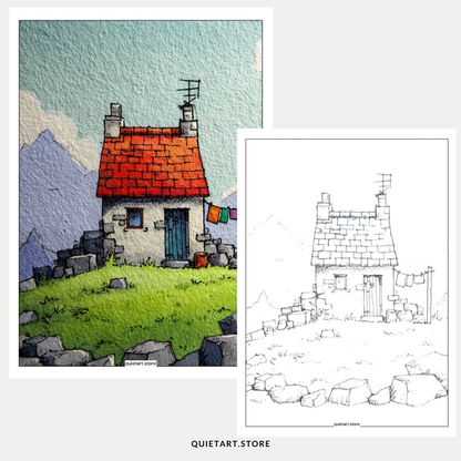 33 Country Look Watercolor Printable Coloring Pages (PDF Download)