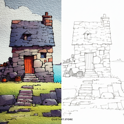 33 Country Look Watercolor Printable Coloring Pages (PDF Download)