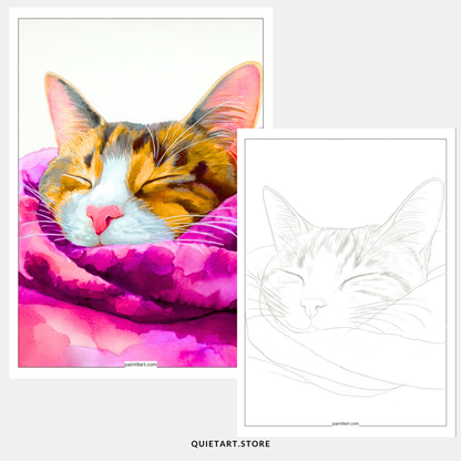 20 Cute Watercolor Pet Printable Coloring Pages (PDF Download)