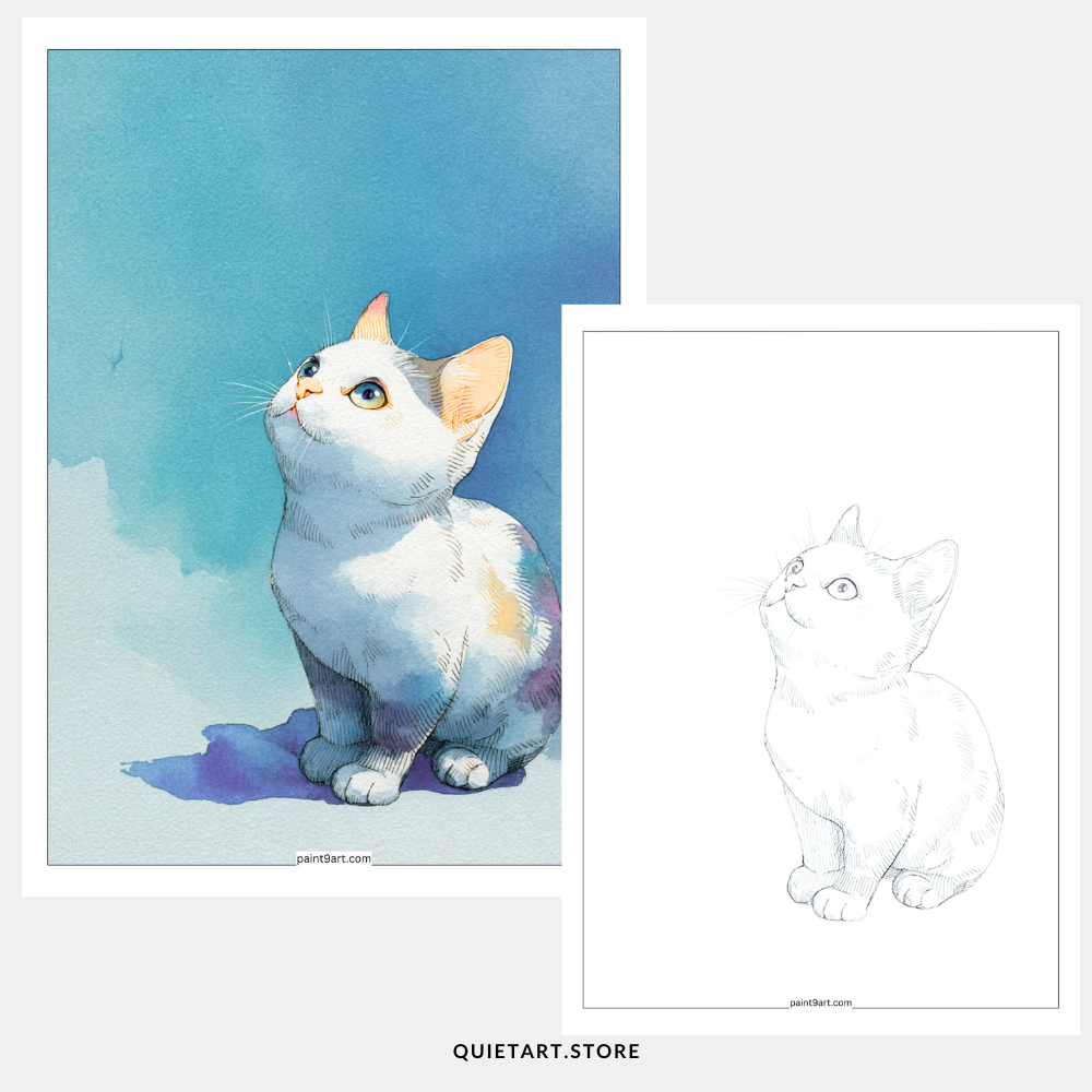 20 Cute Watercolor Pet Printable Coloring Pages (PDF Download)