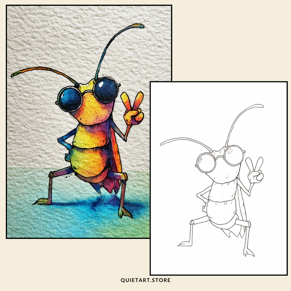 Printable Pretty Insects 49 Cute Insects Printable Coloring Pages (PDF Download) – Quiet Art