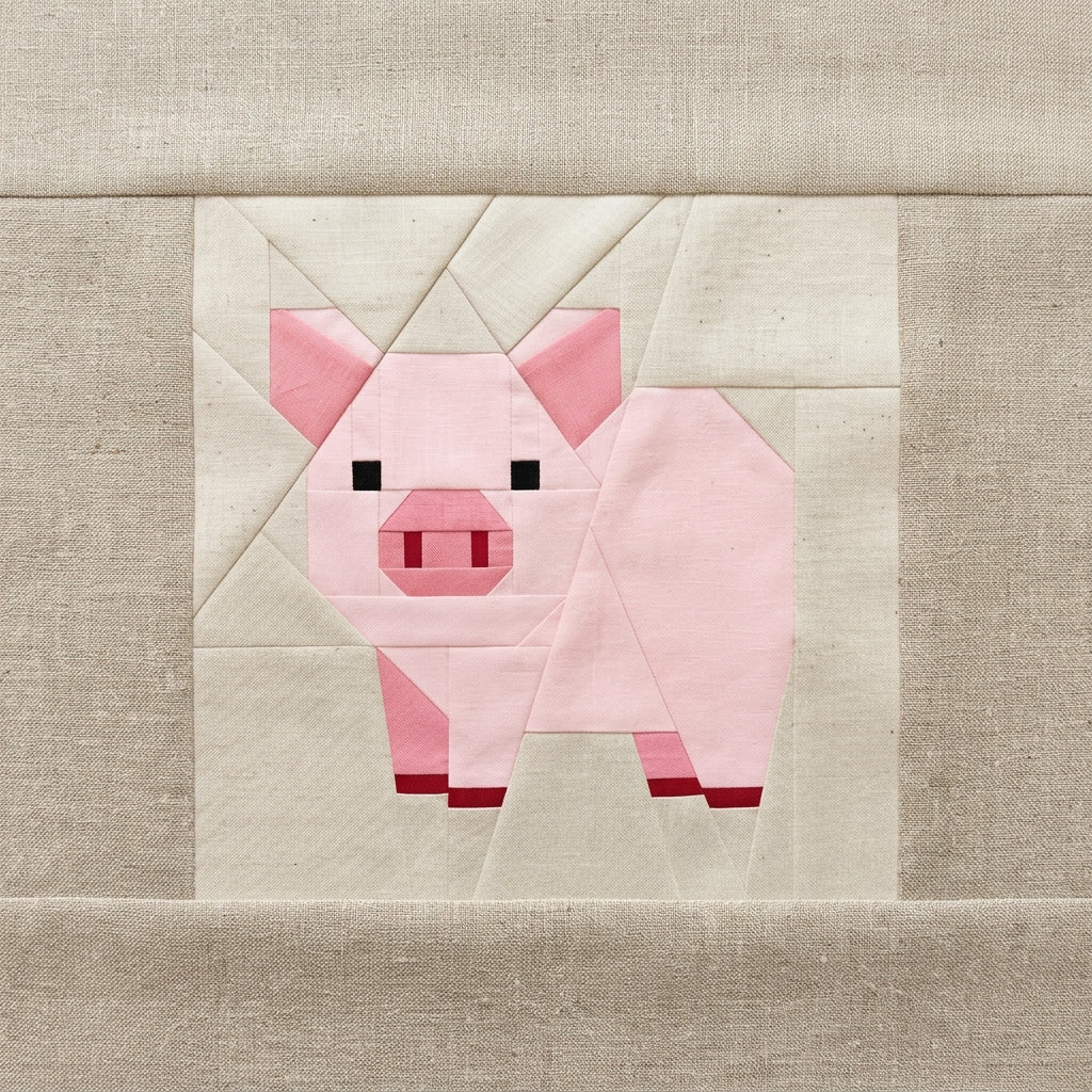Piglet Quilt Block FPP Pattern - 3 Sizes (PDF Download)