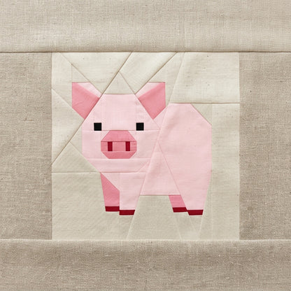 Piglet Quilt Block FPP Pattern - 3 Sizes (PDF Download)