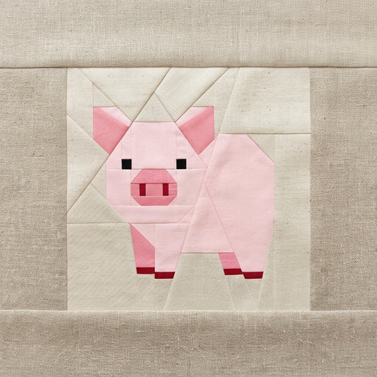 Piglet Quilt Block FPP Pattern - 3 Sizes (PDF Download)